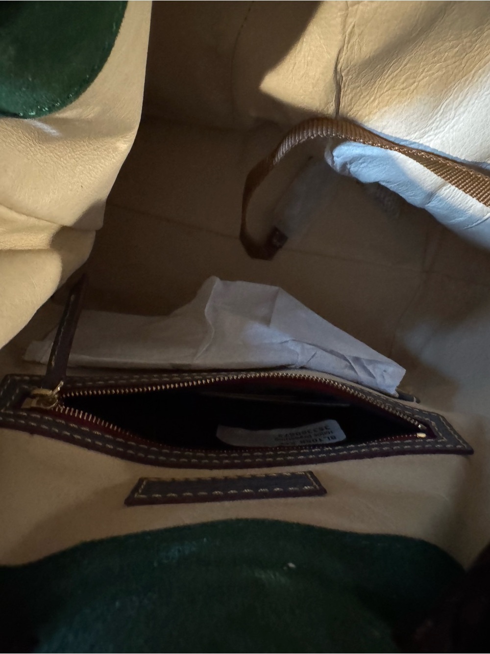 Dooney & Bourke Slate Blue Hattie Florentine Leather Drawstring Shoulder Bag - Picture 12 of 16